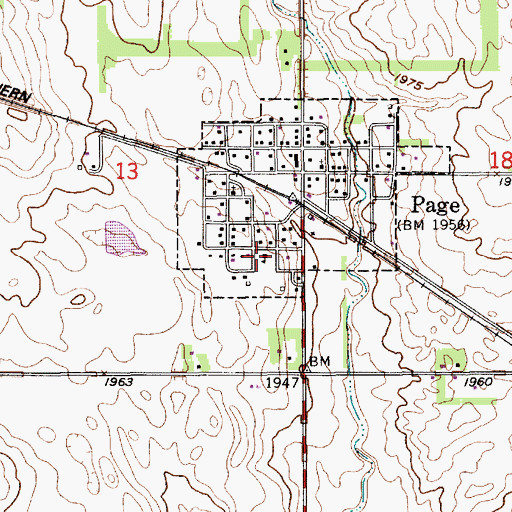 Topographic Map of Page Public School, NE