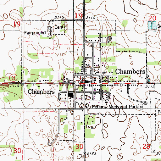 Topographic Map of Memorial Baptist Church, NE