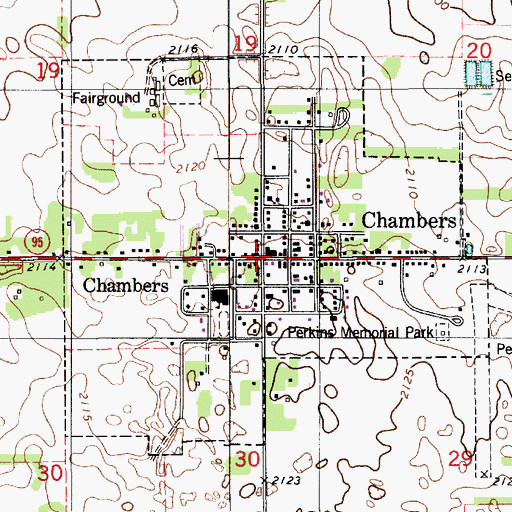 Topographic Map of Chambers City Police Department, NE