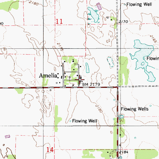 Topographic Map of Amelia Public School, NE
