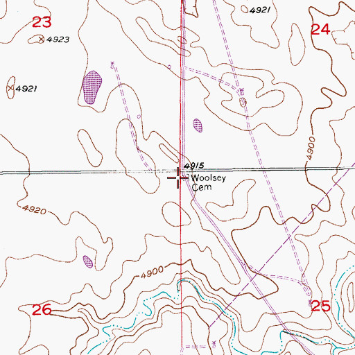 Topographic Map of Woolsey Cemetery, CO