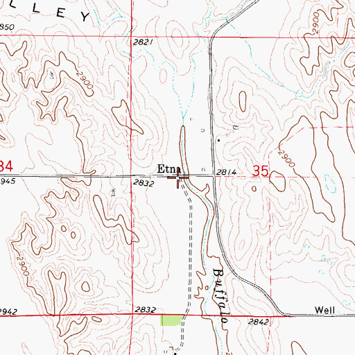 Topographic Map of Etna Post Office (historical), NE
