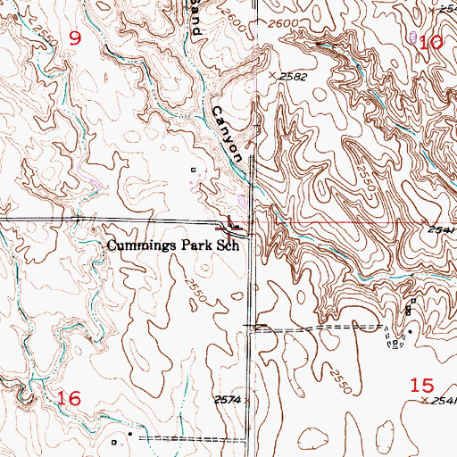 Topographic Map of Cummings Park (historical), NE
