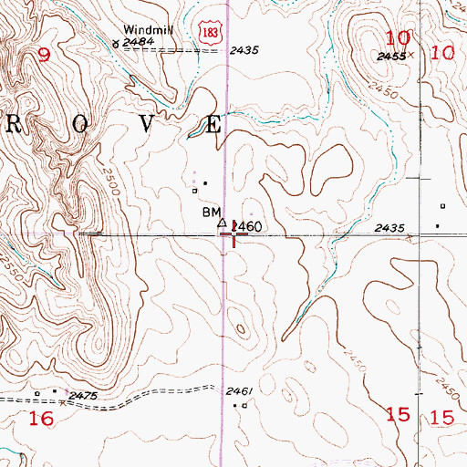 Topographic Map of Coburgh Post Office (historical), NE
