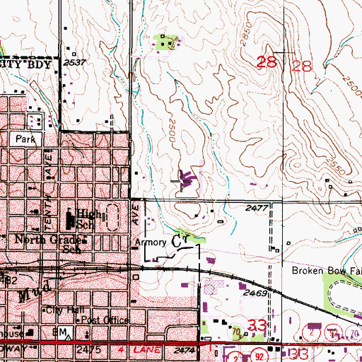 Topographic Map of Jennie M Melham Memorial Medical Center, NE