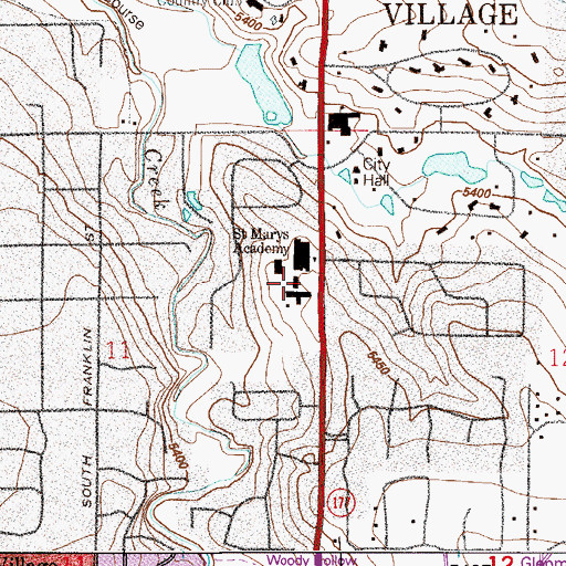 Topographic Map of Saint Mary's Academy, CO