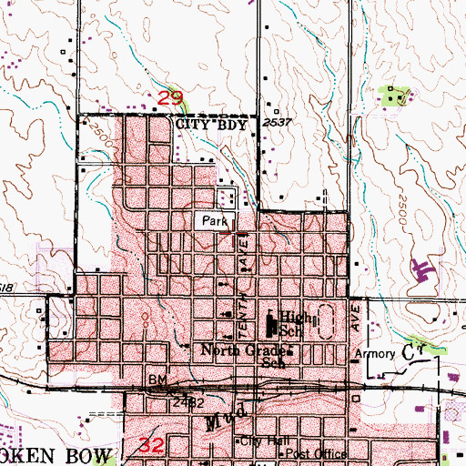 Topographic Map of First Presbyterian Church, NE