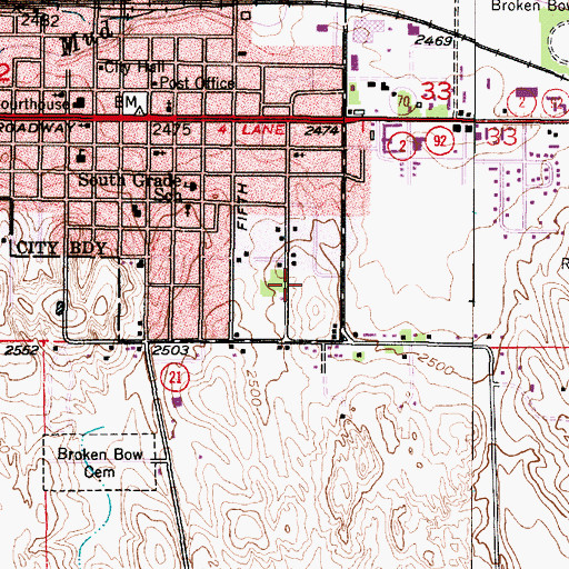 Topographic Map of Custer United Methodist Parish, NE