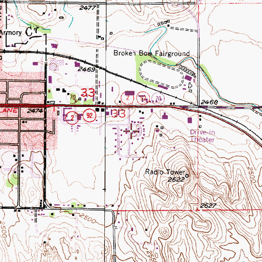Topographic Map of First Christian Church, NE