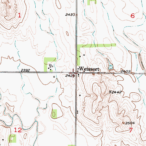 Topographic Map of Weissert Post Office (historical), NE