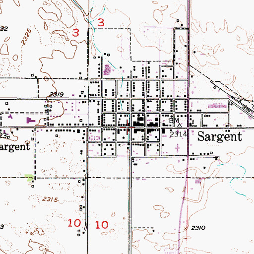 Topographic Map of Farmers Cooperative Elevator, NE