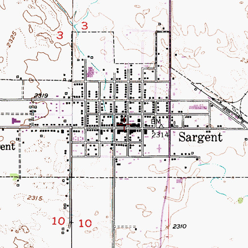 Topographic Map of Sargent Rural Health Clinic, NE