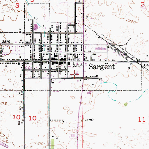 Topographic Map of Sargent Nursing Home, NE