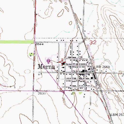 Topographic Map of Anselmo-Merna Public Schools, NE