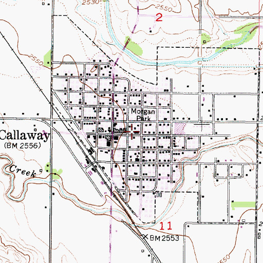Topographic Map of Callaway District Hospital and Clinic, NE