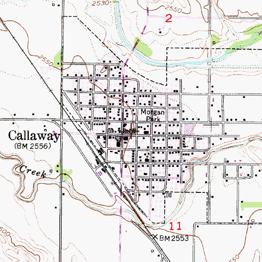 Topographic Map of Callaway Police Department, NE