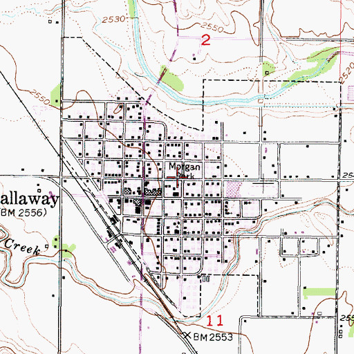 Topographic Map of Callaway Feeds Elevator, NE