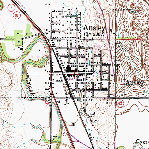 Topographic Map of First Baptist Church, NE