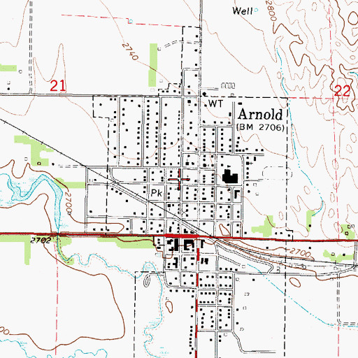 Topographic Map of United Methodist Church, NE
