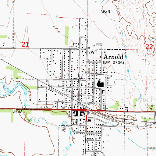 Topographic Map of Baptist Church, NE