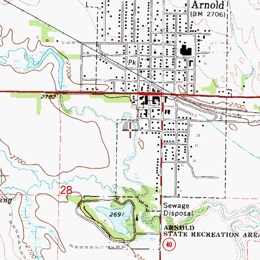 Topographic Map of Old Mill Park, NE