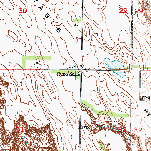 Topographic Map of Ryno Post Office (historical), NE