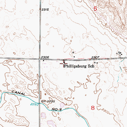 Topographic Map of Phillipsburg Post Office (historical), NE