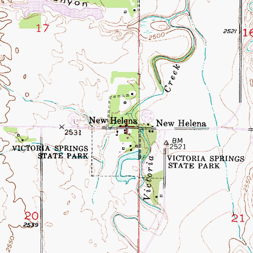 Topographic Map of New Helena Post Office (historical), NE