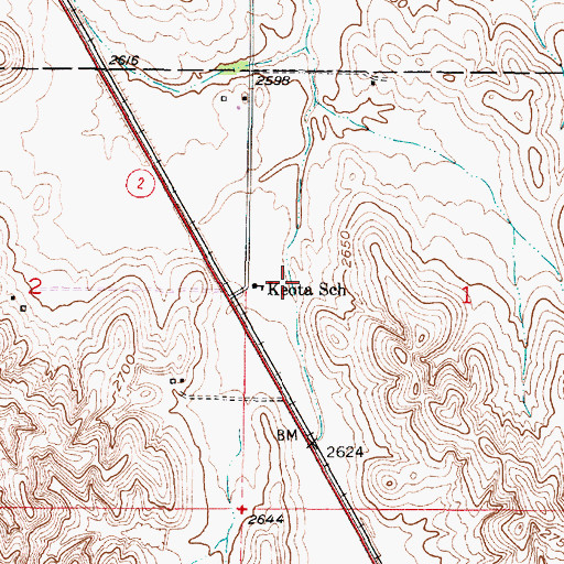 Topographic Map of Keota Post Office (historical), NE