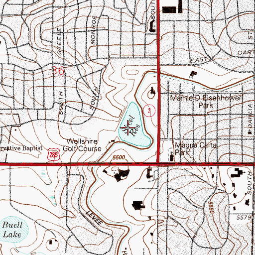 Topographic Map of Skeel Reservoir, CO
