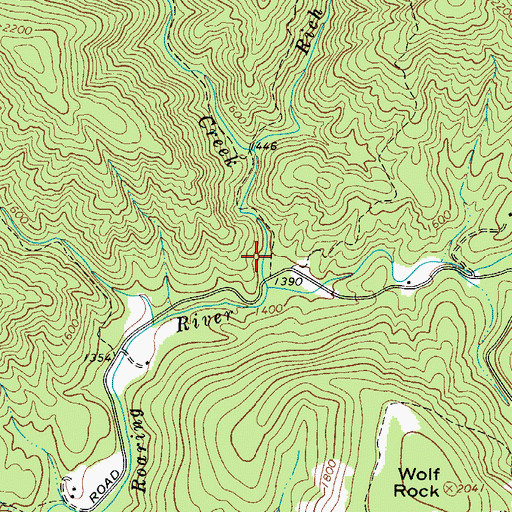 Topographic Map of Stone Mountain State Park, NC