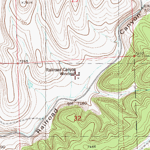 Topographic Map of Railroad Canyon Windmill, NM