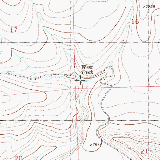 Topographic Map of West Tank, NM