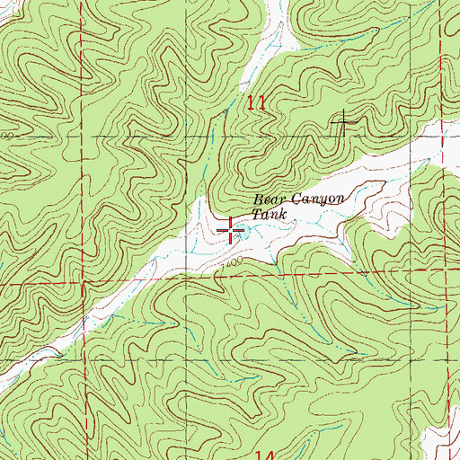 Topographic Map of Bear Canyon Tank, NM