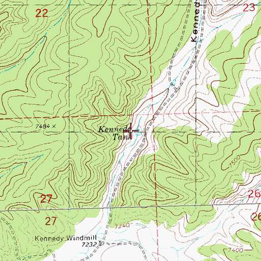 Topographic Map of Kennedy Tank, NM