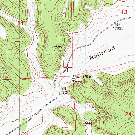 Topographic Map of Line Gap Tank, NM