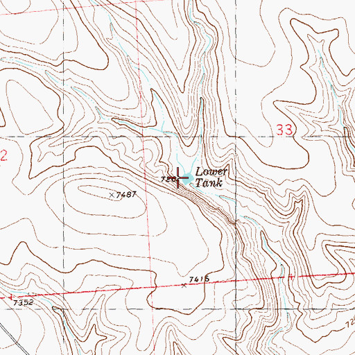 Topographic Map of Lower Tank, NM