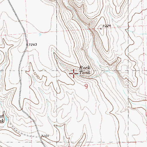 Topographic Map of Rock Tank, NM