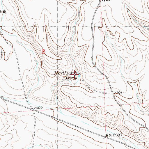 Topographic Map of Northwest Tank, NM