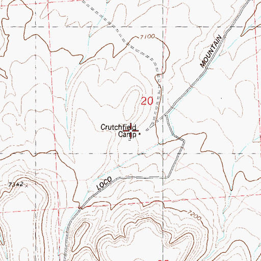 Topographic Map of Crutchfield Camp, NM