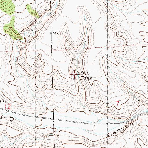 Topographic Map of Oak Tank, NM