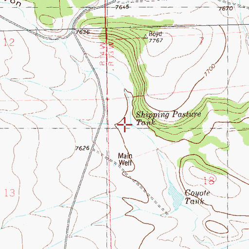 Topographic Map of Shipping Pasture Tank, NM