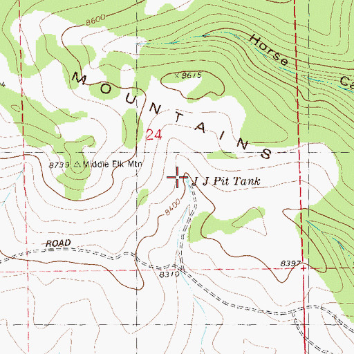 Topographic Map of J J Pit Tank, NM