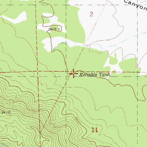 Topographic Map of Reliable Tank, NM