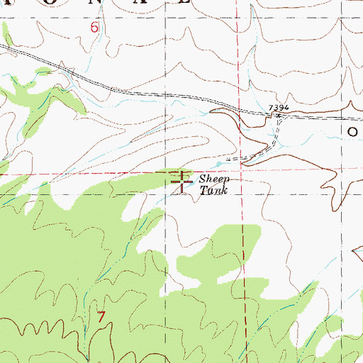 Topographic Map of Sheep Tank, NM