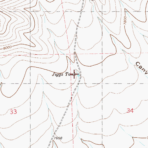 Topographic Map of Jiggs Tank, NM