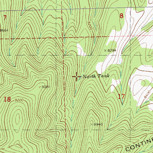 Topographic Map of North Tank, NM