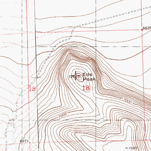 Topographic Map of Eds Peak, NM