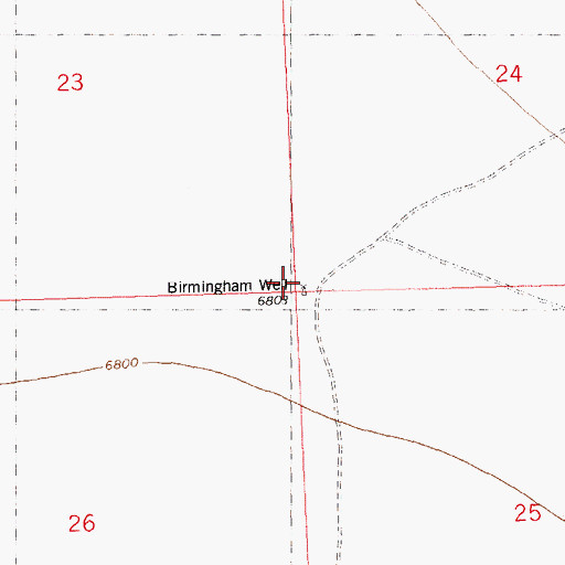 Topographic Map of Birmingham Well, NM