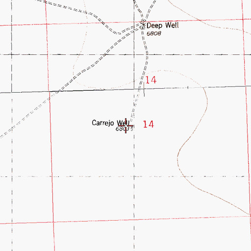 Topographic Map of Carrejo Well, NM